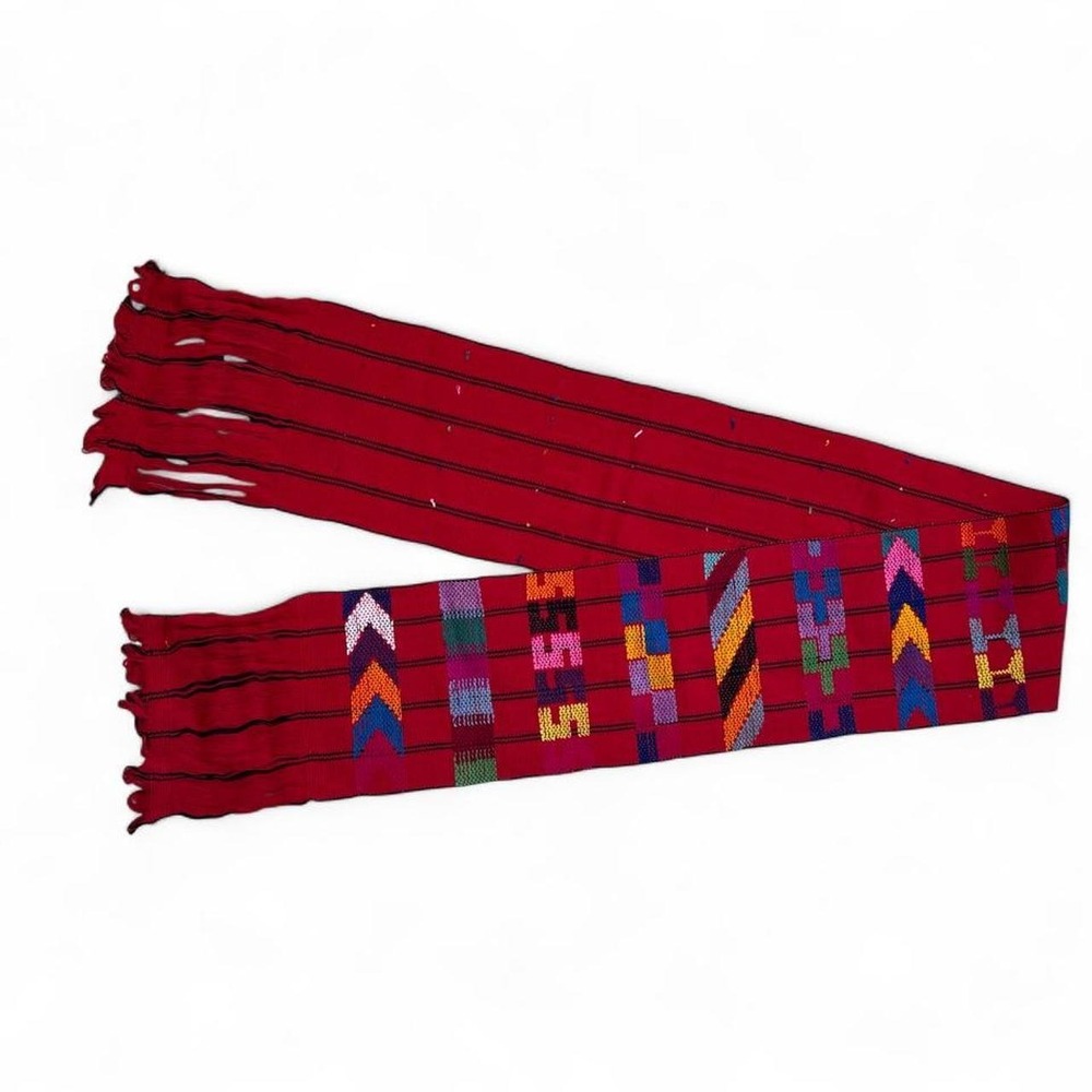 Handwoven Guatemalan ceremonial faja sash